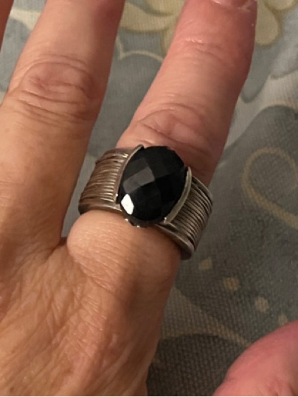 Sterling Silver Men's Black Onyx Statement Ring